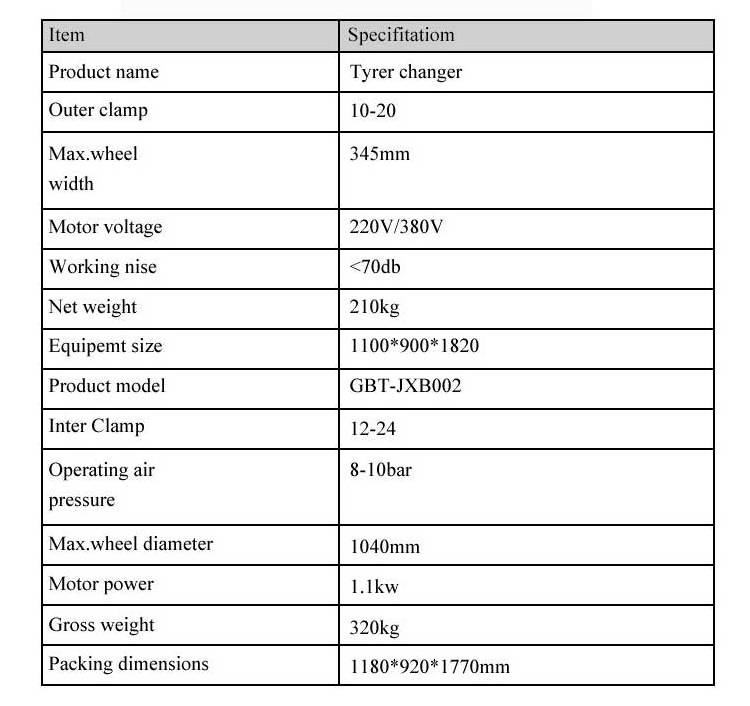 Best price of tyre changer for automotive in China Gubot
