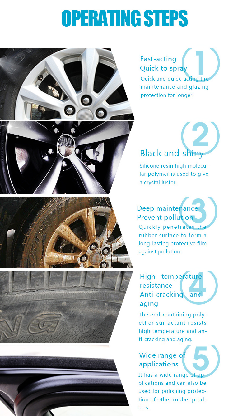 Automobile Tire Brightener Water Repellent Protection,Brightening Polishing And Curing  Wax Tire Wax Coating