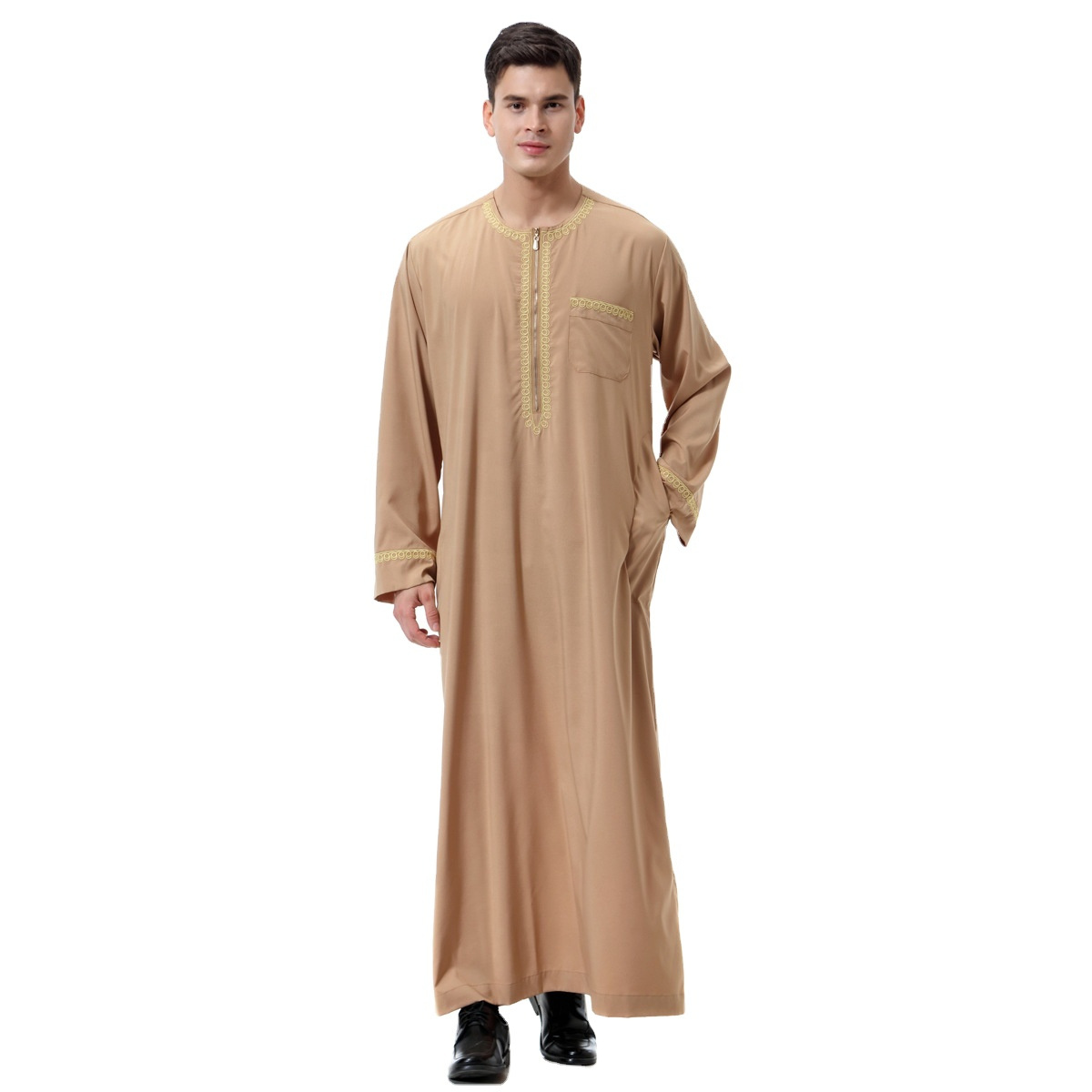 Chest Pockets New Fashion New Style Islamic Clothing Arabic Jubba Design Men Arab Thobe Al Haramain Saudi Men Abya Thobe