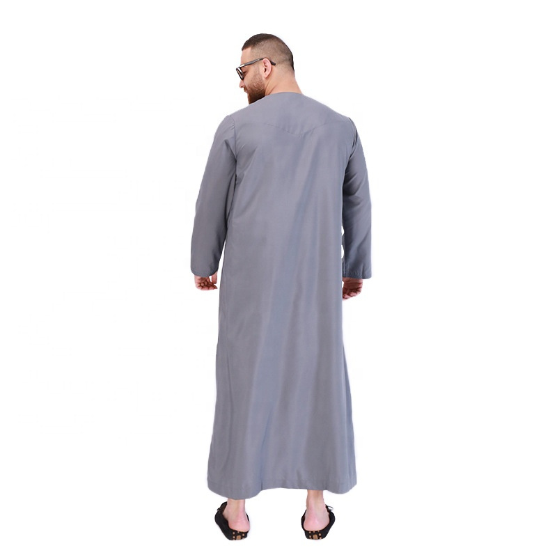 Solid color long sleeved Embroidered Robe Al Daffah Thobes 2023 Arab Thobe Saudi style for men Muslim Daffah for men