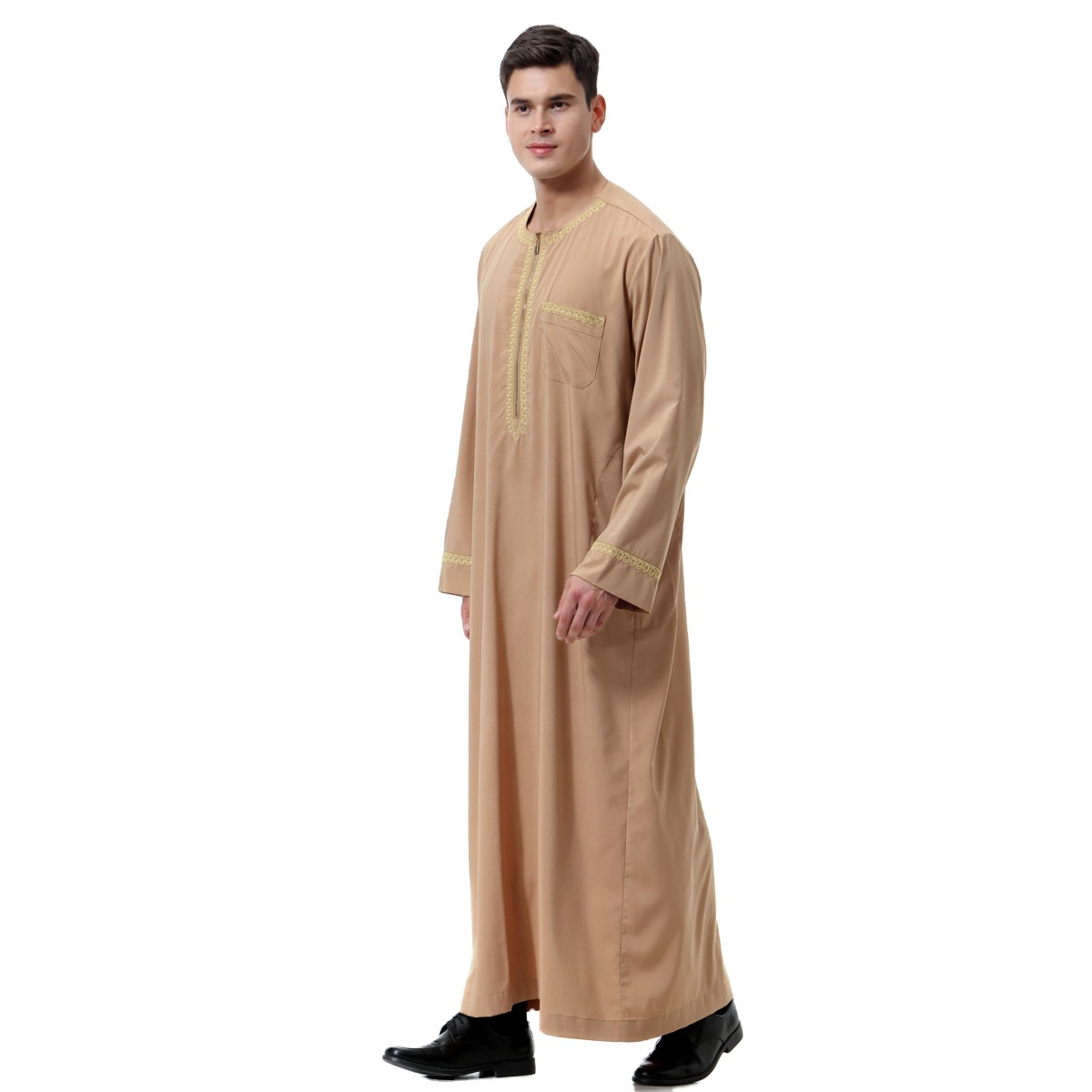 Chest Pockets New Fashion New Style Islamic Clothing Arabic Jubba Design Men Arab Thobe Al Haramain Saudi Men Abya Thobe