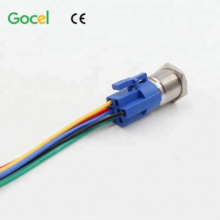 16mm 19mm 22mm momentary illuminated push button switch with cable wire socket S1-AGQ22F-11E/S