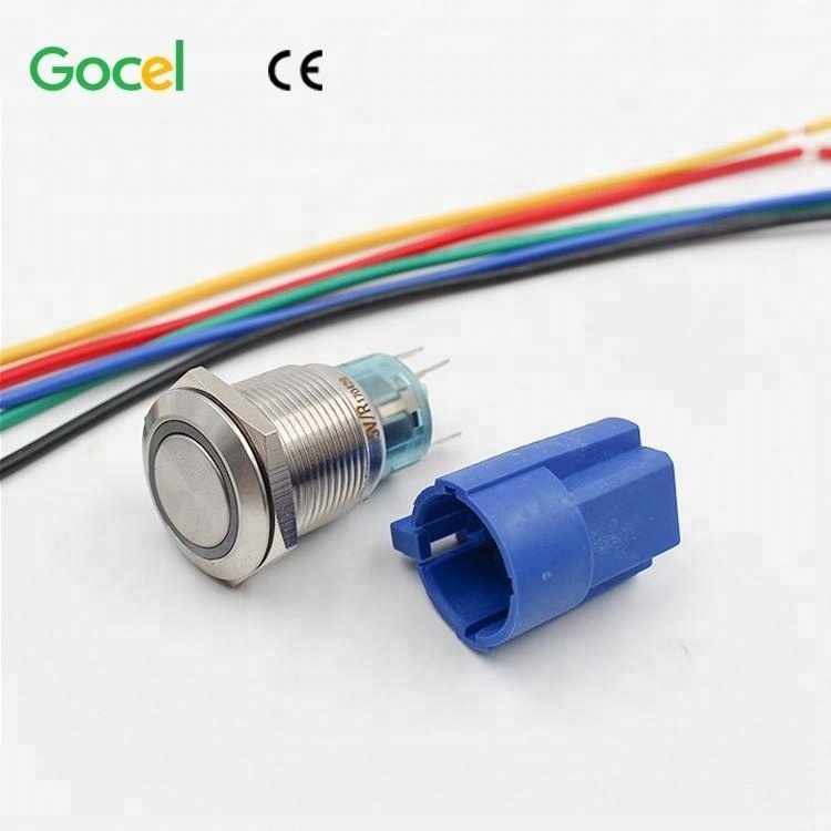 16mm 19mm 22mm momentary illuminated push button switch with cable wire socket S1-AGQ22F-11E/S