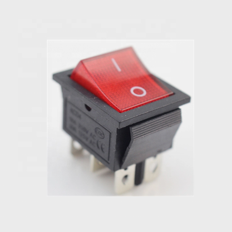 on off 6 pin Illuminated rocker switch,mechanical boat switch,auto parts KCD4-202-N1