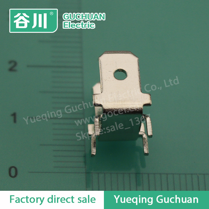 6.3mm Double spade terminal,pcb connector terminal,DJ6138-6.3*0.8