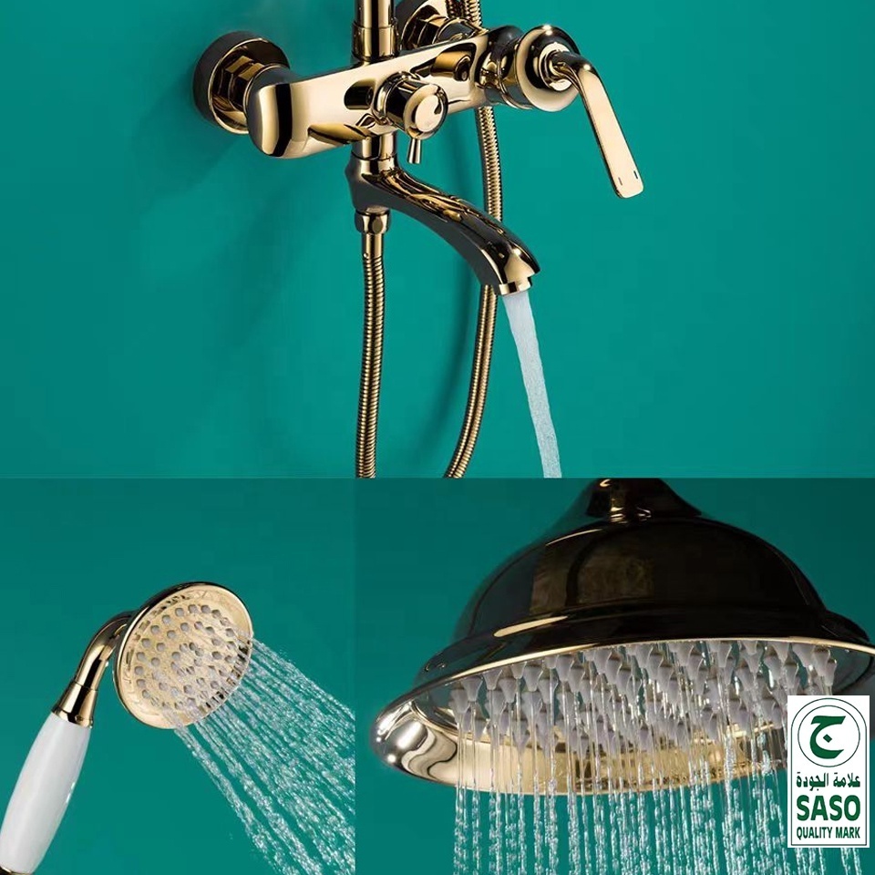 luxury bathroom rain shower faucet set gold shower faucets