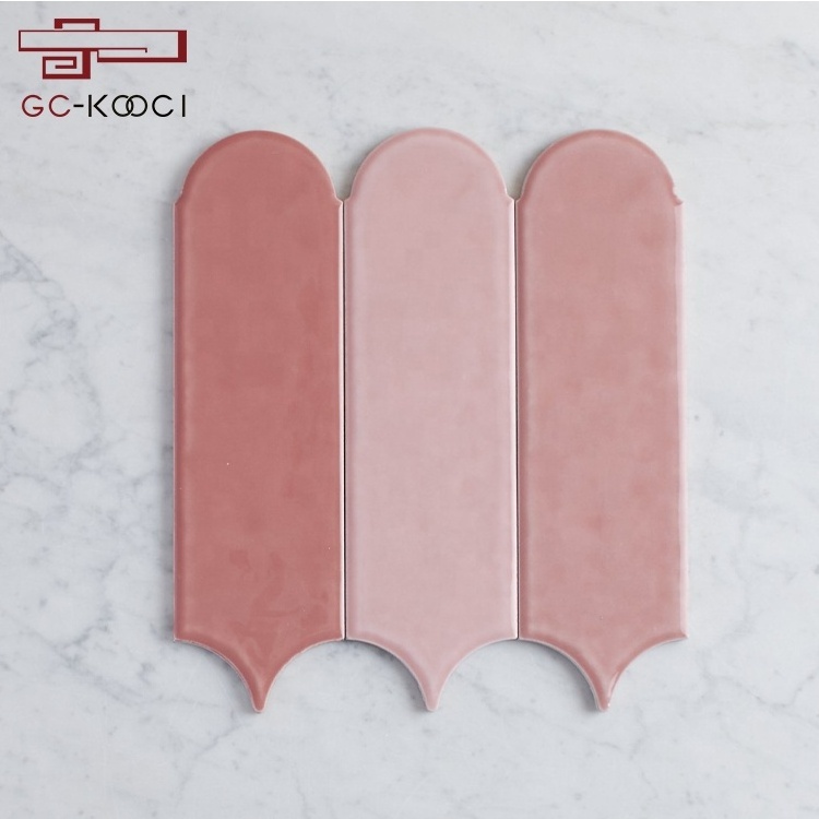 Simple kitchen backsplash Feather shape wall tiles bathroom ceramic tiles decoration