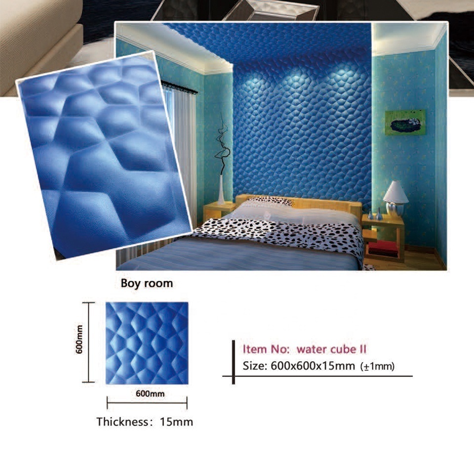 soft PU foam panel faux leather wall light material decorative board wave panel series