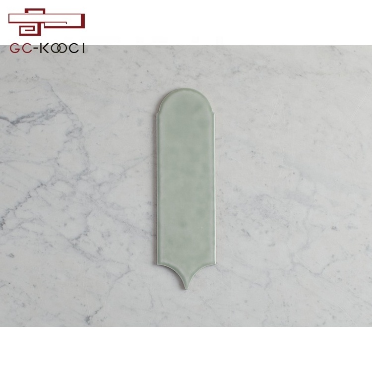 Simple kitchen backsplash Feather shape wall tiles bathroom ceramic tiles decoration