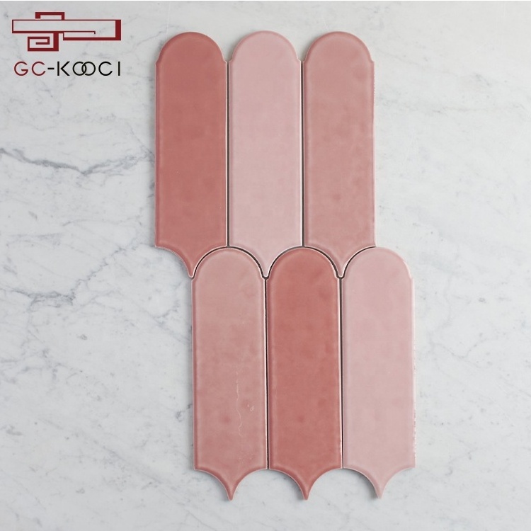 Simple kitchen backsplash Feather shape wall tiles bathroom ceramic tiles decoration