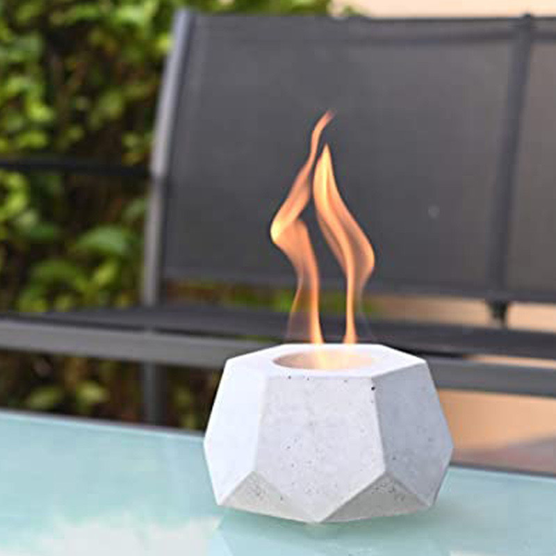 Mini Table top Ethanol Fireplace Indoo Portable Fire Pit Bowl Cement FirePot