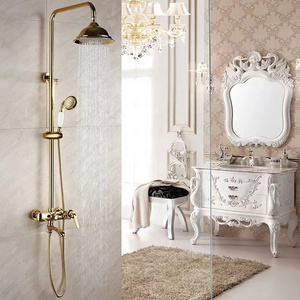 luxury bathroom rain shower faucet set gold shower faucets