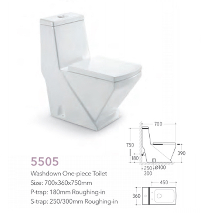 GUCI sanitaryware modern design simple one piece toilet bowl porcelain