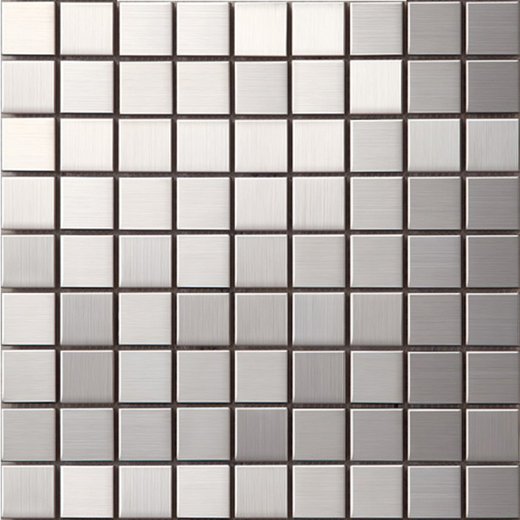 Square stainless steel mosaic tile brushed glossy surface living room TV Background wall