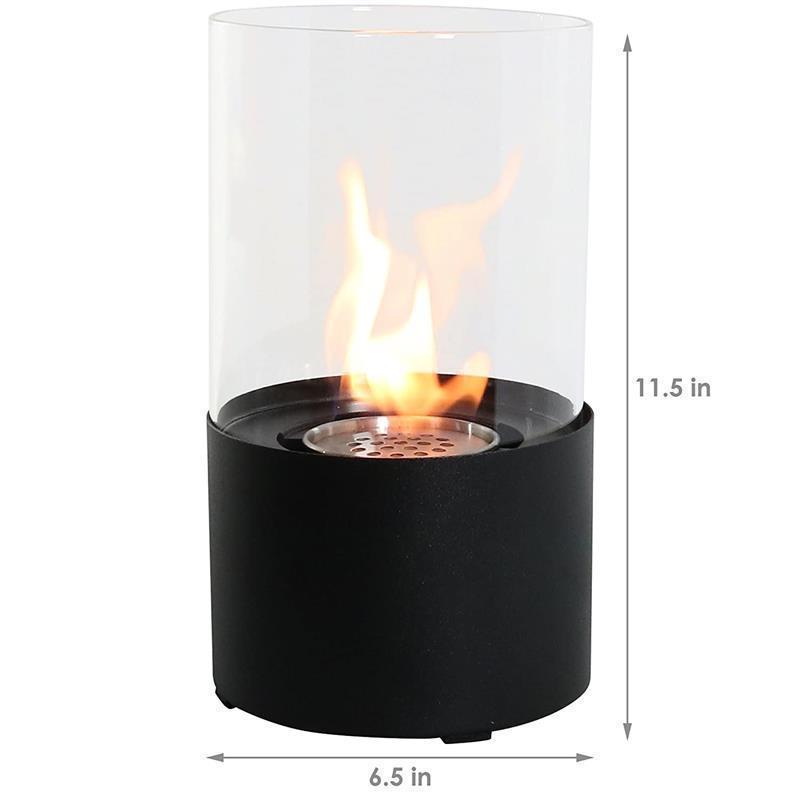 GUCI stainless steel mini tabletop fireplace metal bio ethanol fire pit glass cover