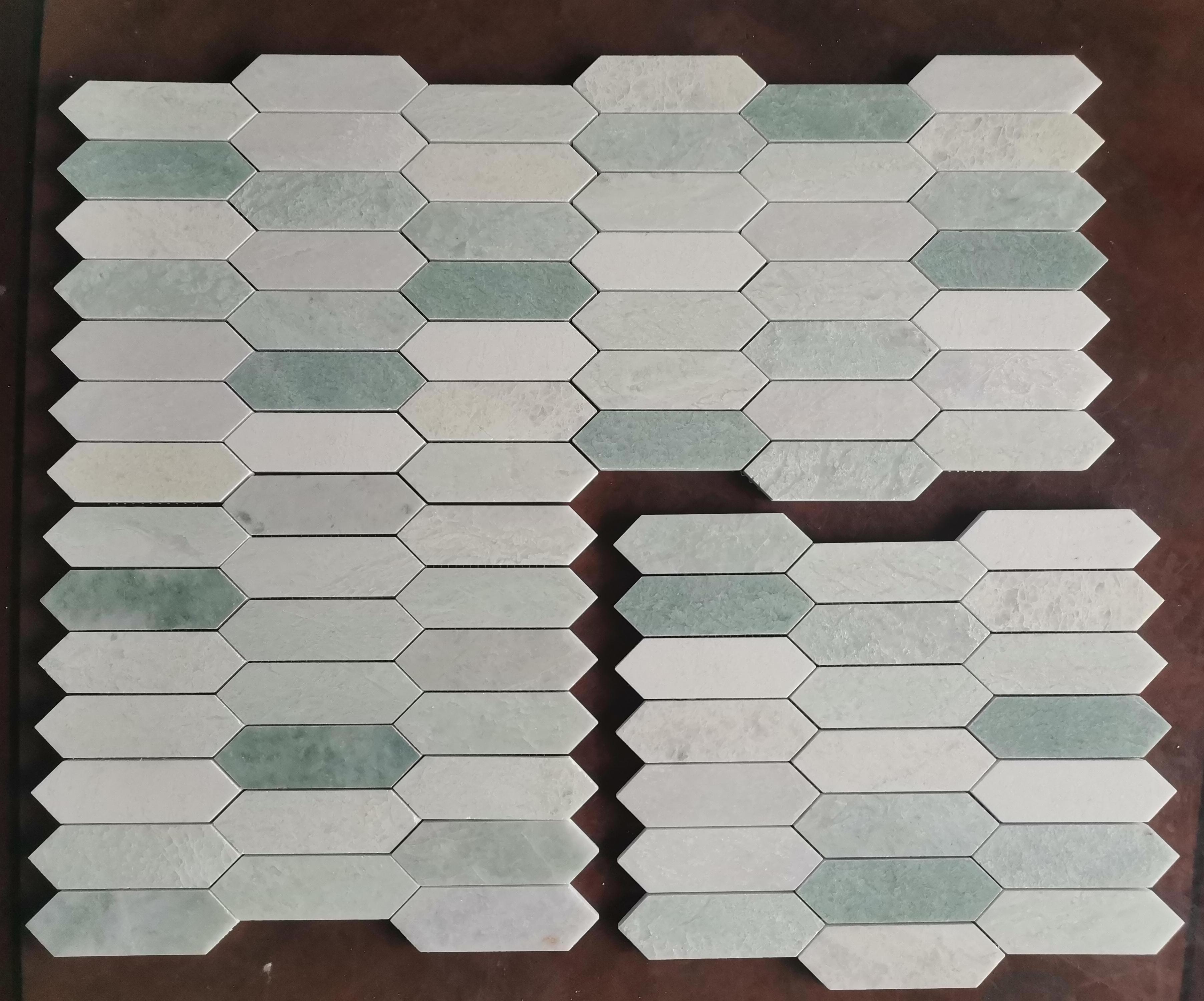 Ming Green Marble Mosaic Tile Bathroom Kitchen Backsplash Moroccan Style Fishbone Decoration Idea