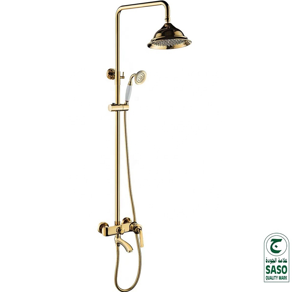 luxury bathroom rain shower faucet set gold shower faucets