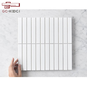 high quality matt white kit kat maosaic tile kitchen bathroom decoration ceramic wall tiles