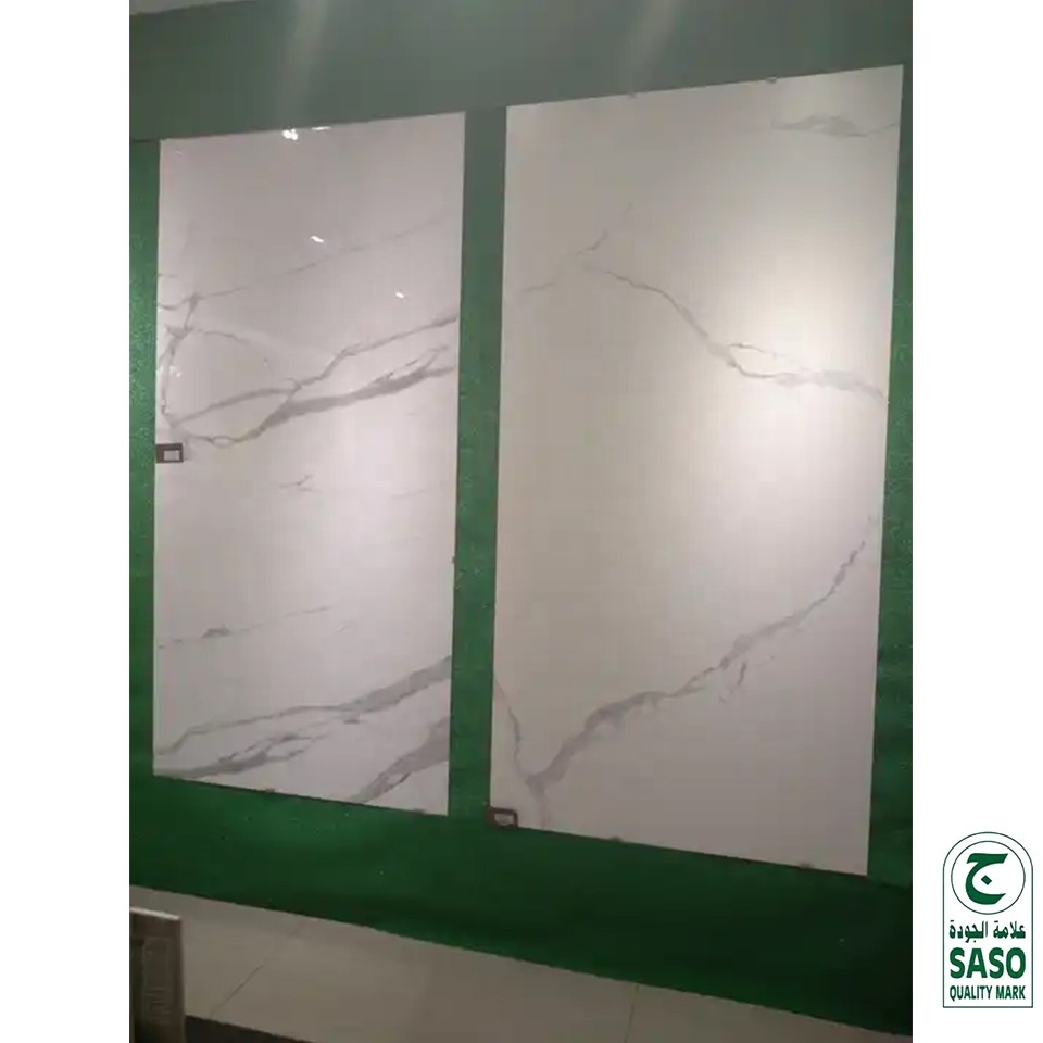 1200*2400 Mm Big Porcelain Calacatta Slim Slabs White Marble Floor Slabs Large Format Thin Porcelain Tiles