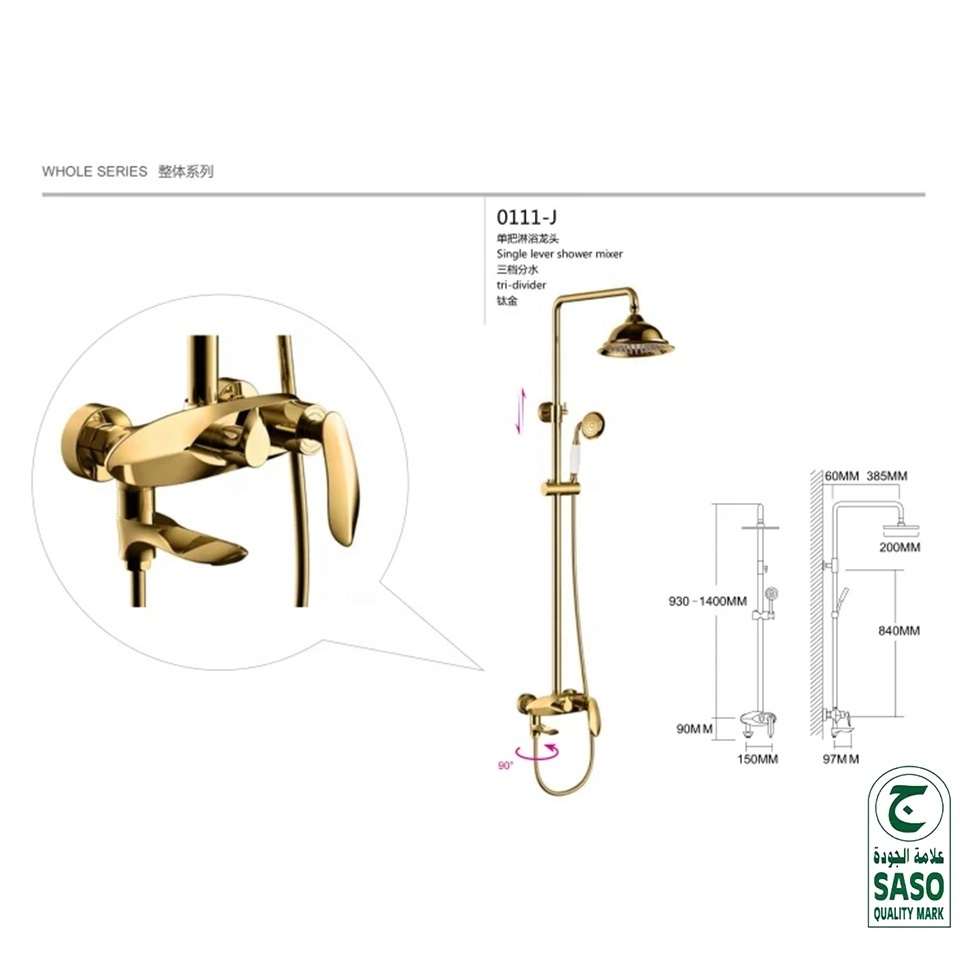 luxury bathroom rain shower faucet set gold shower faucets