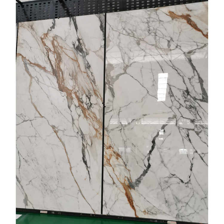 Continuous Marble Pattern Sintered Stone Rock Slab Large Thin Wall Floor Tiles