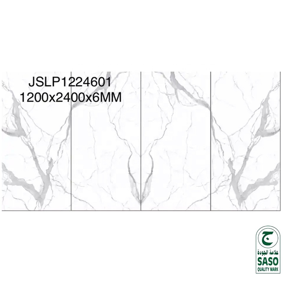 Elegant Carrara White Porcelain Slab Marble Pattern Large Thin Tile Sintered Stone Sheet Wall Floor Decoration