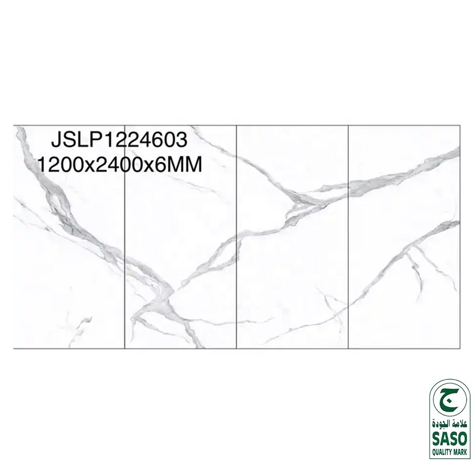 1200*2400 Mm Big Porcelain Calacatta Slim Slabs White Marble Floor Slabs Large Format Thin Porcelain Tiles