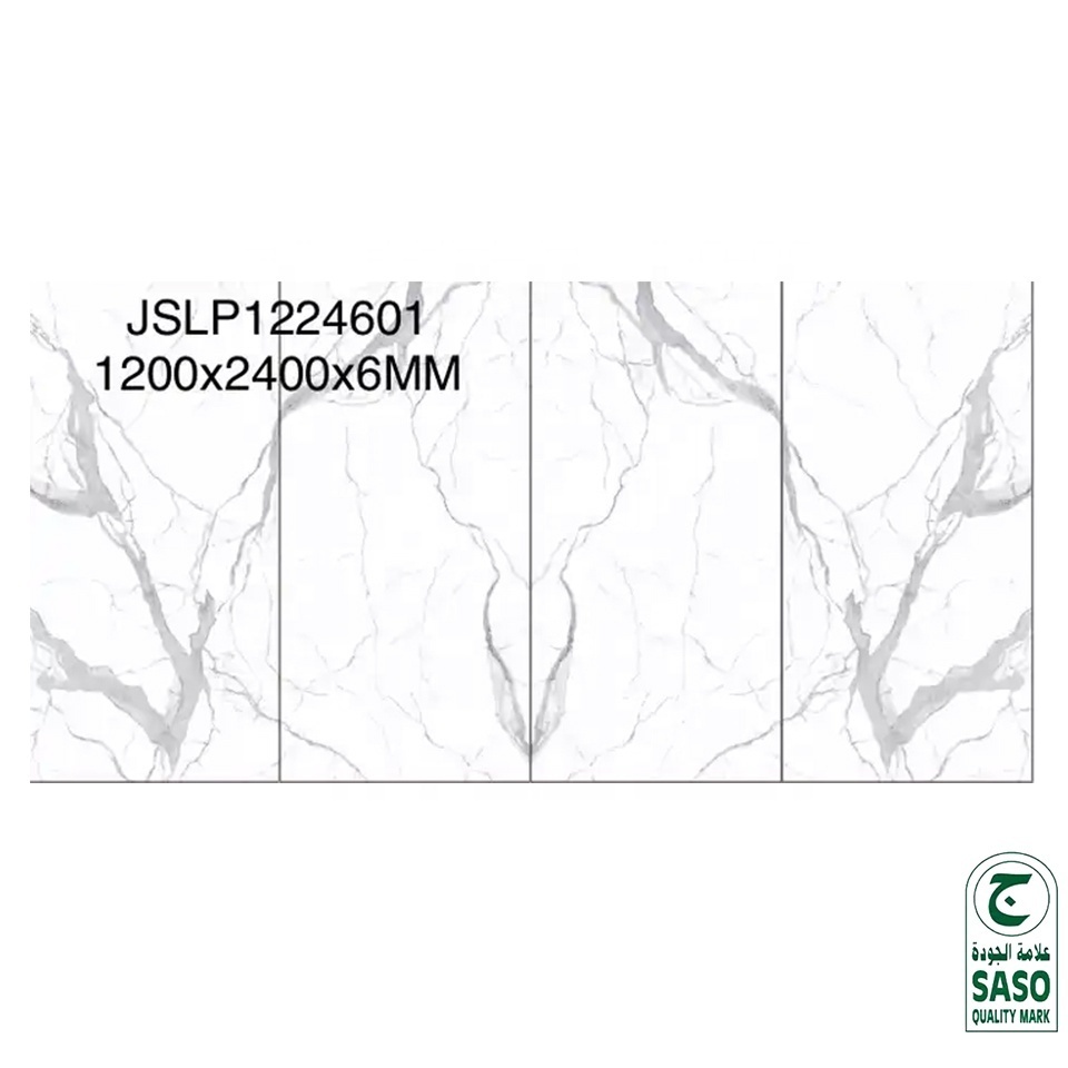 1200*2400 Mm Big Porcelain Calacatta Slim Slabs White Marble Floor Slabs Large Format Thin Porcelain Tiles