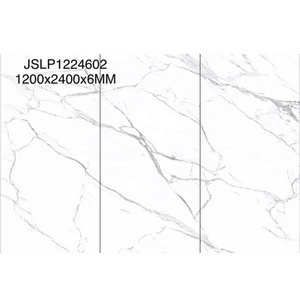 1200*2400 Mm Big Porcelain Calacatta Slim Slabs White Marble Floor Slabs Large Format Thin Porcelain Tiles