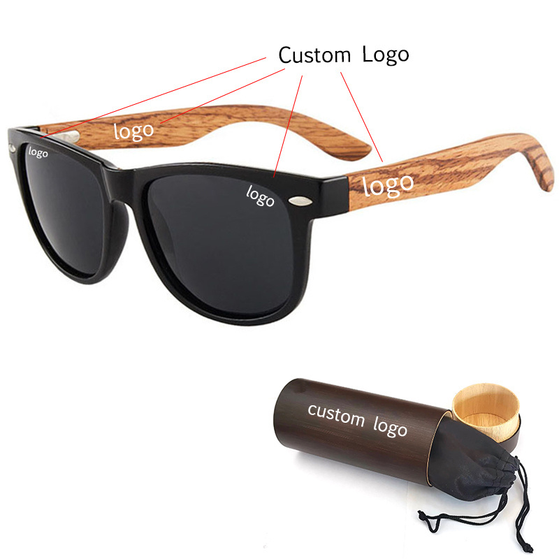 Custom Handmade Wood Sunglasses Classic Women Mens CE Eco Friendly Polarized Anti-UV Bamboo Wooden Temples Shades Sun Glasses