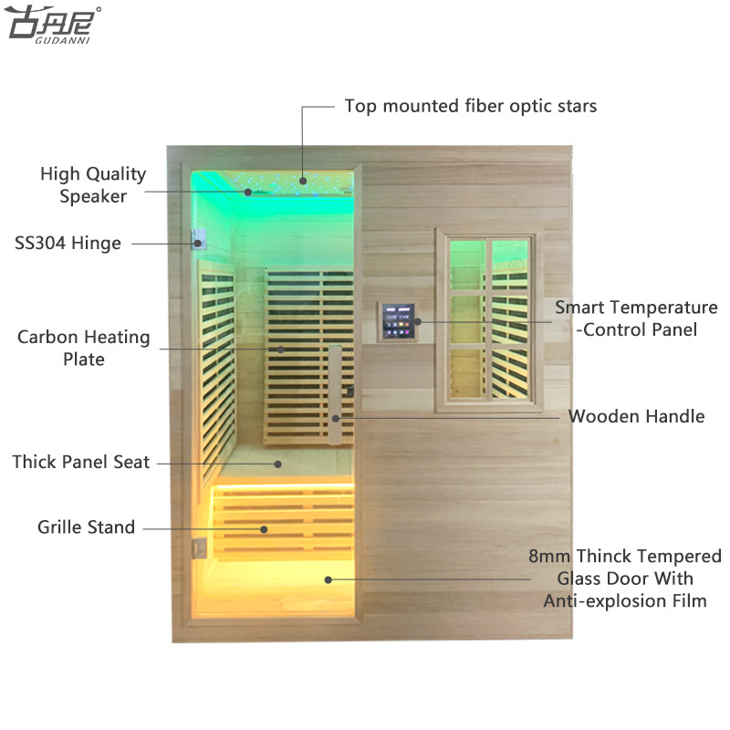 2021 Infrared Sauna 3 Person Carbon Heater Dry Far Infrared Portable Indoor Sauna