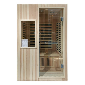 Two people dry steam sauna room far infrared dry sauna