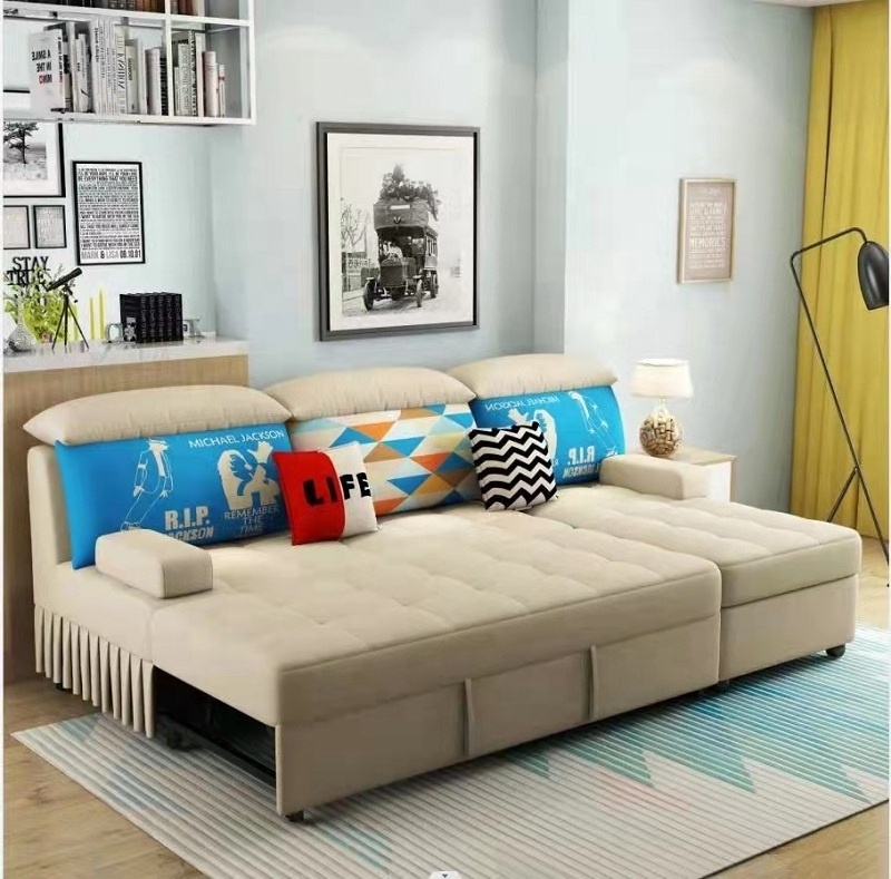 Foshan factory hot selling high quality function sofa bed L shape sofa cama for living room hotel