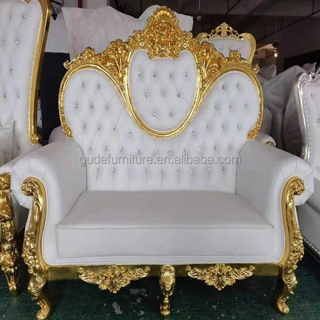 2023 popular Royal Furniture King Throne Chair Bride and Groom Wedding Sofa