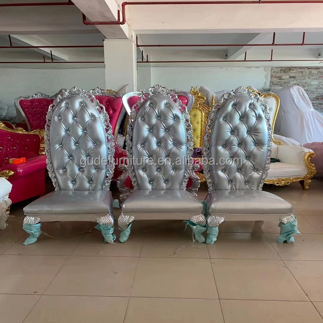 purple Wholesale Party Banquet Hotel Luxury Wedding High Back King And Queen White Sofa Throne Chairs