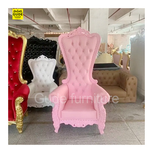 Gude furniture factory pink Wedding King and Queen Throne Chairs