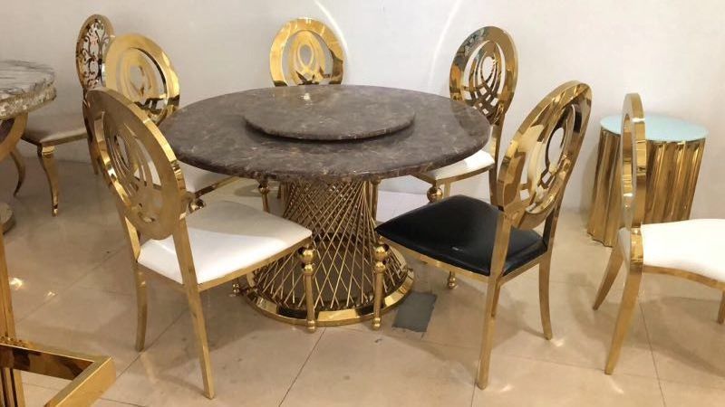 Wholesale factory price metal gold steel wedding chair for banquet hall GD-SC013