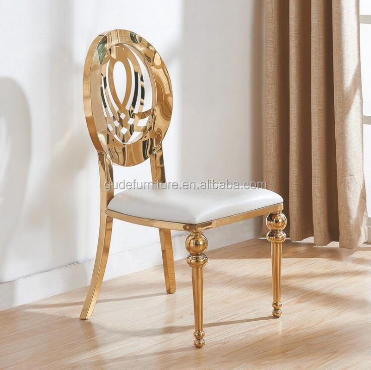 Wholesale factory price metal gold steel wedding chair for banquet hall GD-SC013