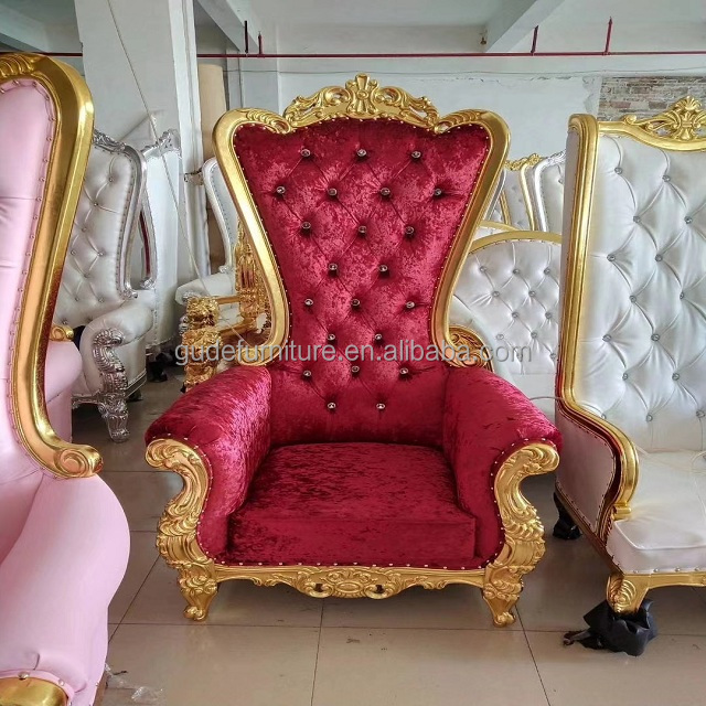 foshan red Modern Child Santa Pink Silver Gold King Luxury Throne Chair for Kids