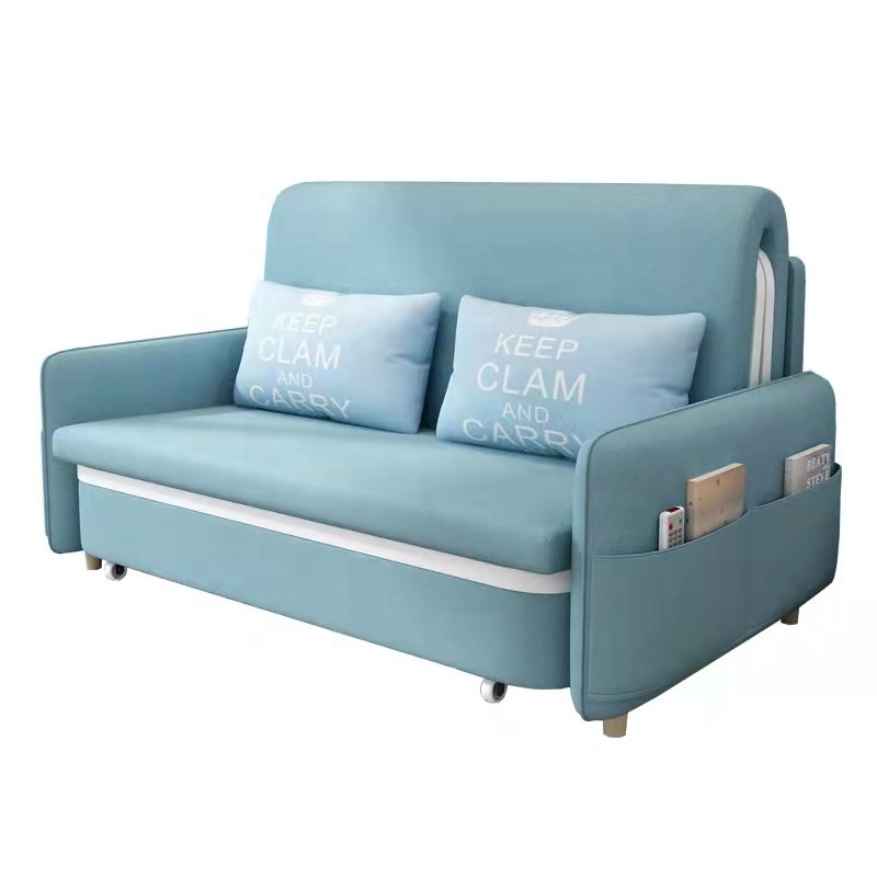 2023 Hot Sell Home Furniture Convertible Design Minimalist Folding Sofa With Two Pillows Foldable Sofa Bed