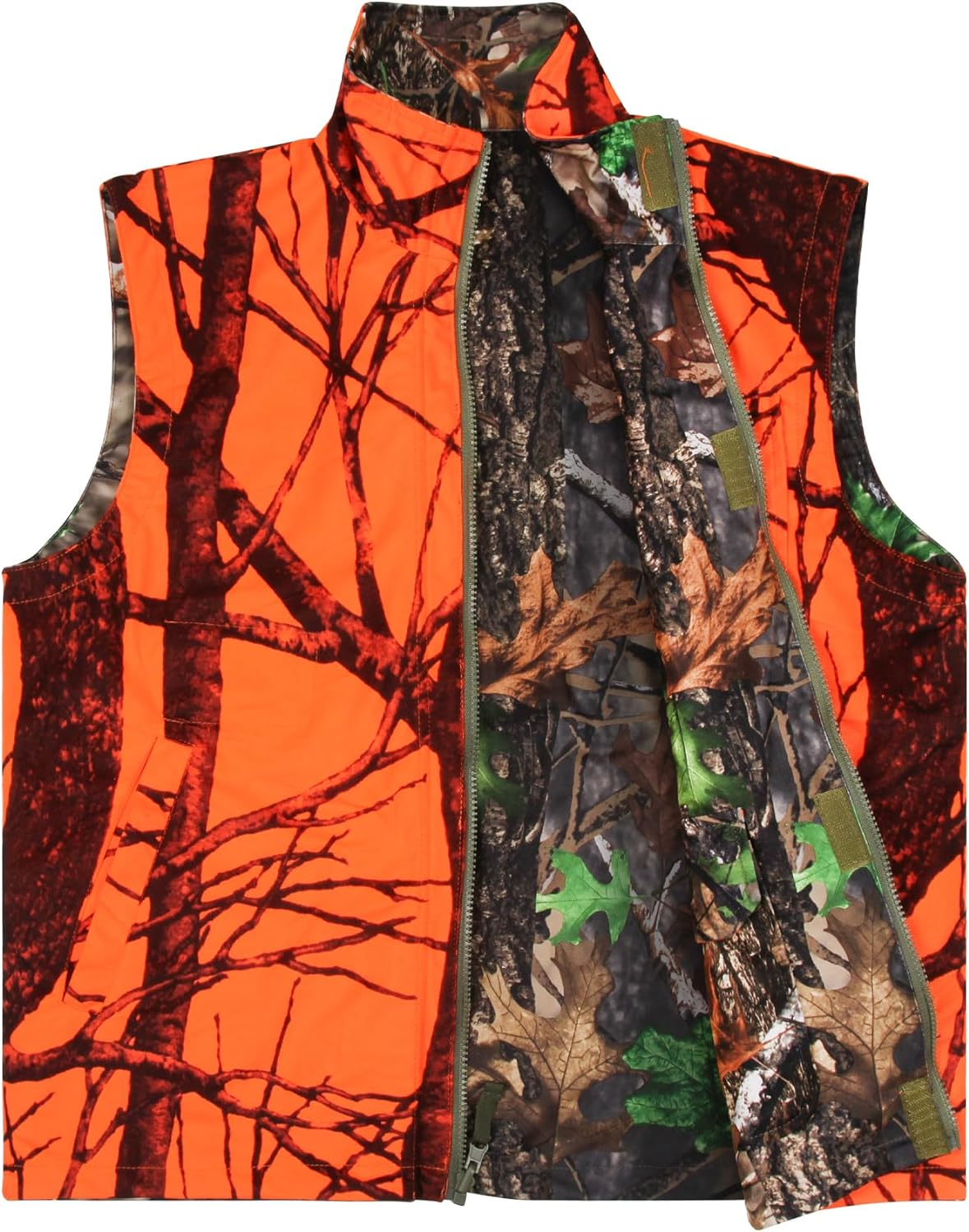 Lightweight Heating Game Safety Vest for Hiking Camo and Orange Reversible Hunting Heated Vest