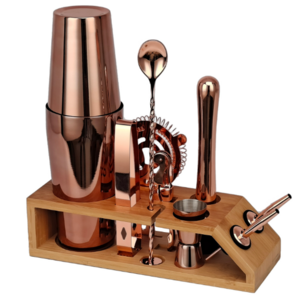 Creation Top Seller Professional Bar Tools Manufacturer Stainless Steel Copper Cocktail Shaker Set Mixology Bartender Kit