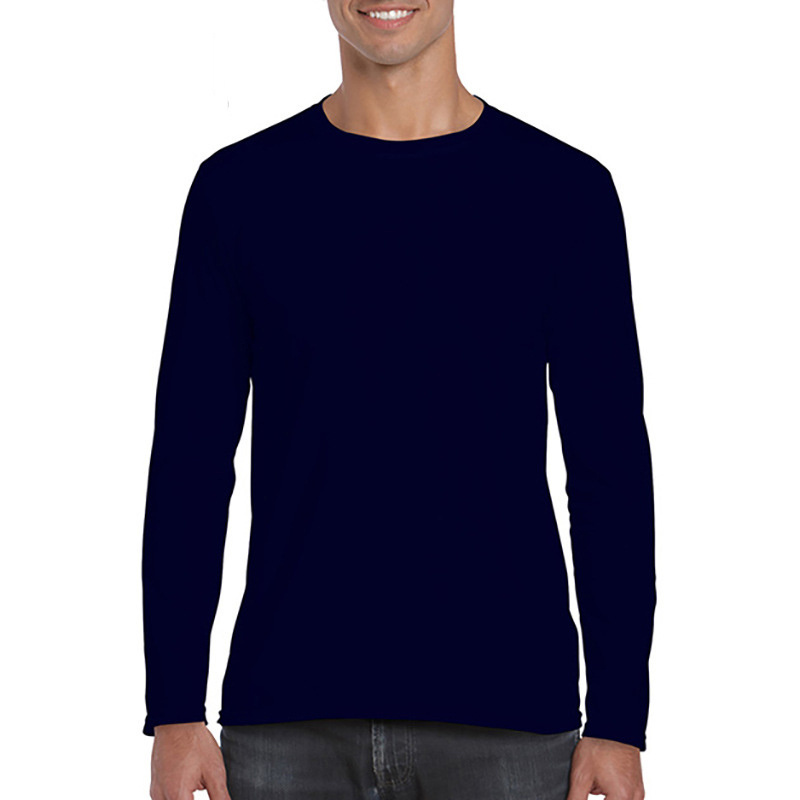 custom oem mens cotton embroidery plain black long sleeve t shirt