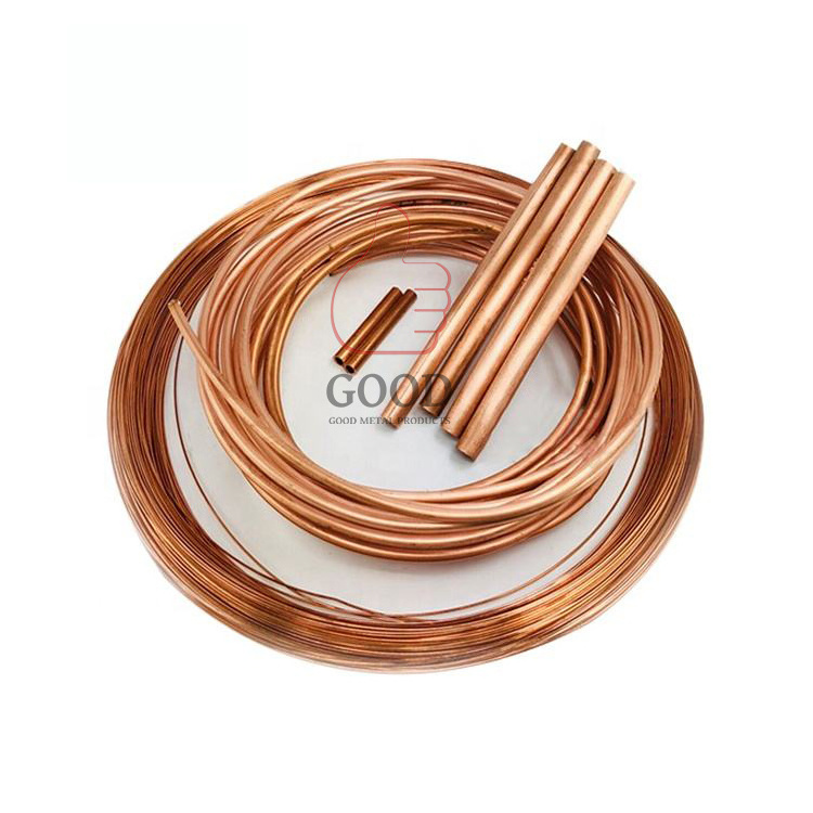 Wholesale High Quality Air Conditioning Flexible 3/4 3/8 7/8 Customized Smooth Water Tube Straight Copper Coil Pipes