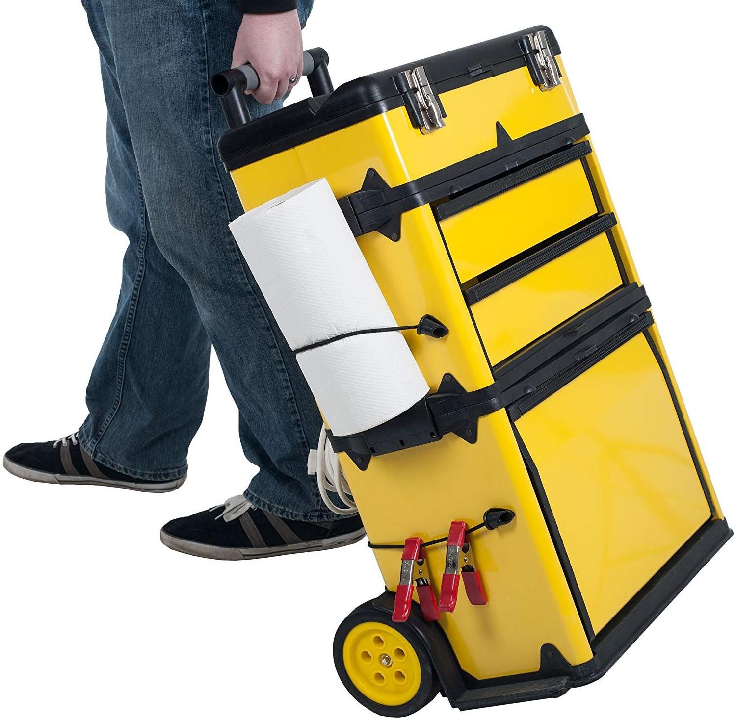 Heavy duty portable mechanic  empty rolling storage tool box  trolley with wheels