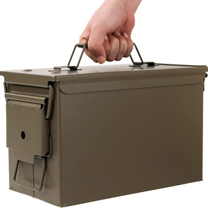 Solid Tactical 50 Cal Metal Ammo Cans M2A1 Waterproof Bullet Box Case With Removable Lid