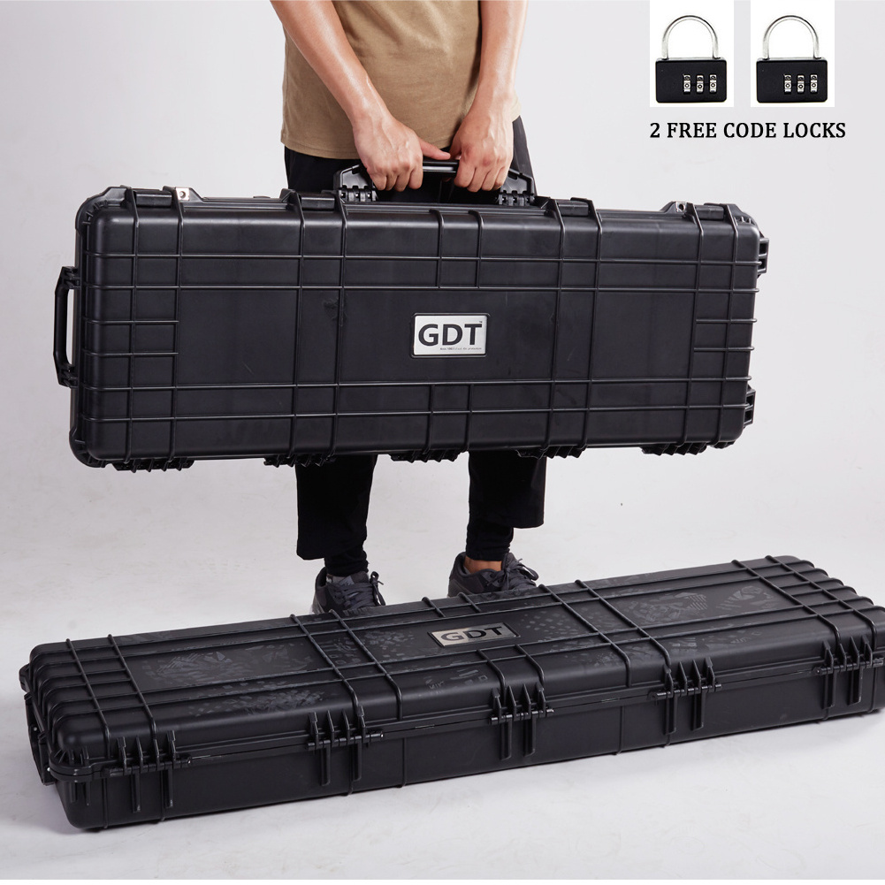 Hard waterproof plastic pp portable foam protective case gun hard with lock