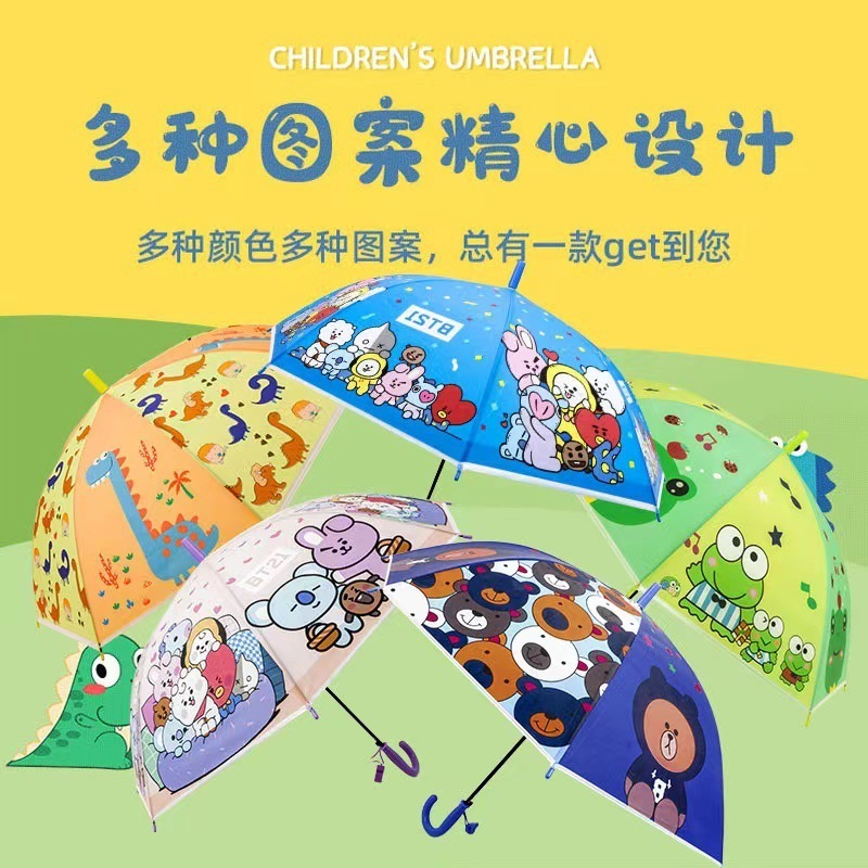 Lightweight Portable Kids Umbrella Cute Cartoon Kindergarten Baby Umbrella Automatic Safe Children's Umbrella with Custom logo