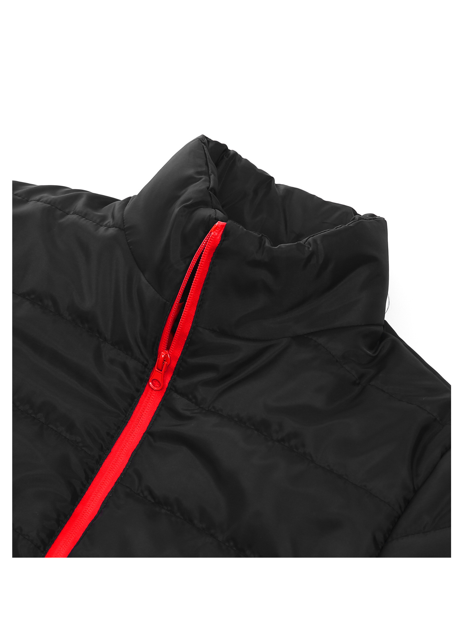 OEM Custom Men's Black and Red Jackets Full Sleeveless Winter Style Coat Men Waterproof Zip Puffer Jacket