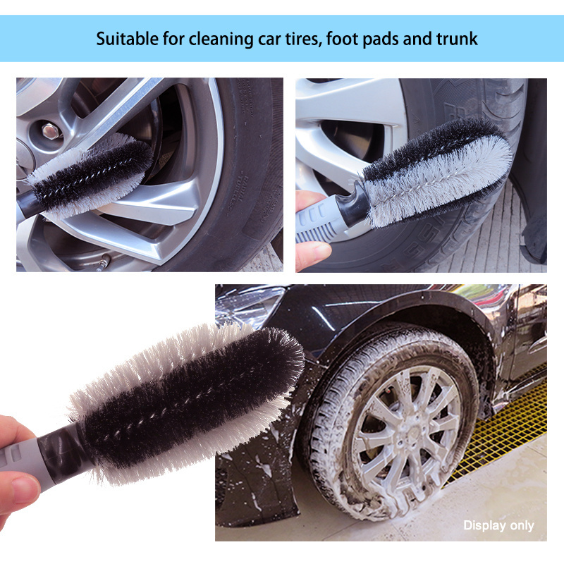 Steel and Alloy Wheel Cleaning Brush Rim Cleaner Tire Brush Washing Tool for Car and Bike